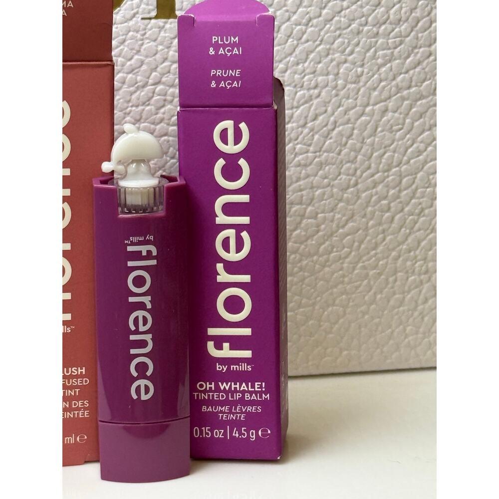 florence by mills BUNDLE - Stay Plush Lip Oil Tint & Tinted Lip Balm Bundle -NEW - Picture 3 of 10